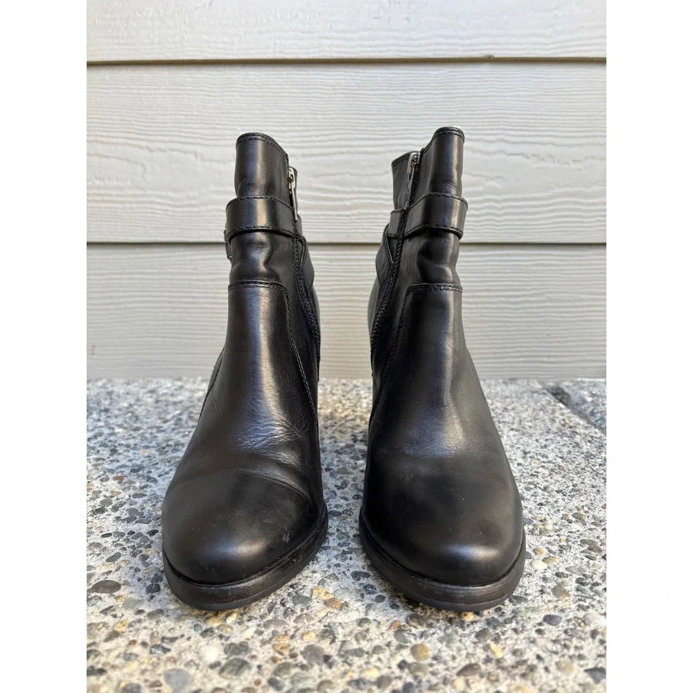 FRYE PATTY RIDING BOOTIE BLACK LEATHER ANKLE BOOTS WOMEN'S SIZE 6M